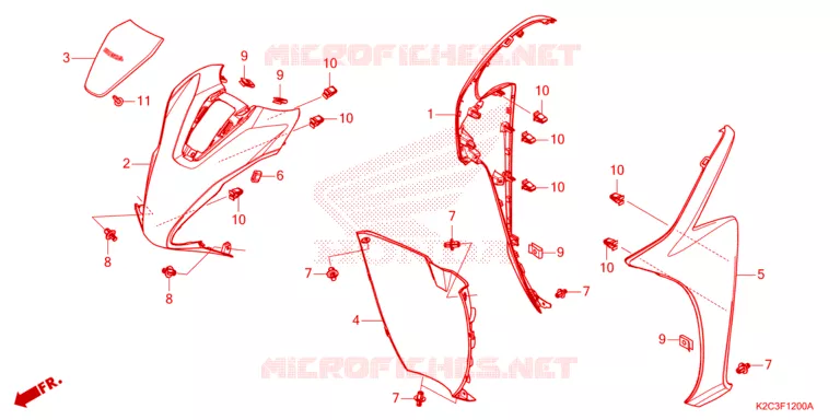 VOOR AFDEKKING/OPSTAP VLOER Honda SCOOTER 110 DIO 2021  NSC110M