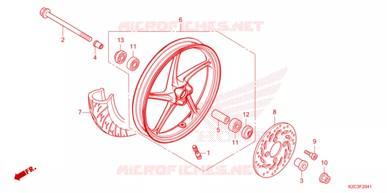 VOOR WIEL (NSC110-E,ED,RU) Honda SCOOTER 110 VISION 2024  NSC110P