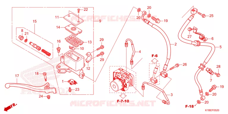 VOOR REM HOOFD CILINDER Honda SCOOTER 350 FORZA 2023  NSS350AP