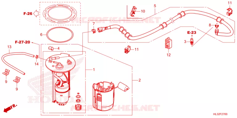 BRANDSTOF TANK/BRANDSTOF POMP Honda ATV 700 PIONEER 2023  SXS700M4DP