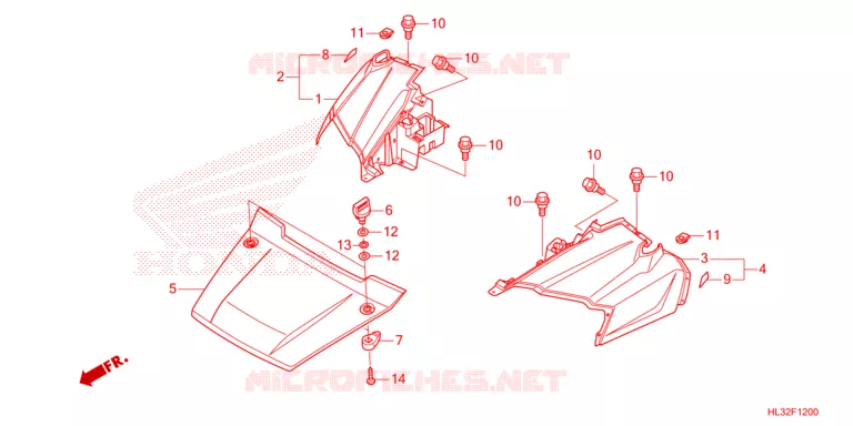 VOORSPATBORD / TREEPLANK Honda ATV 700 PIONEER 2023  SXS700M4DP