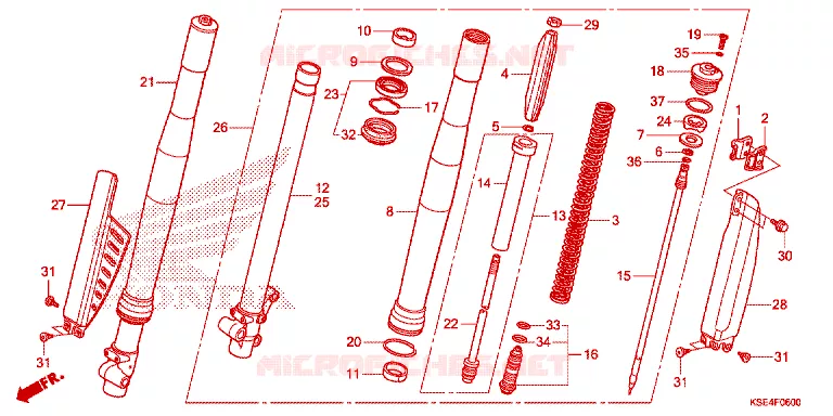 VOOR VORK/STURING STANG Honda MOTO 150 CRF 2007  CRF150R7