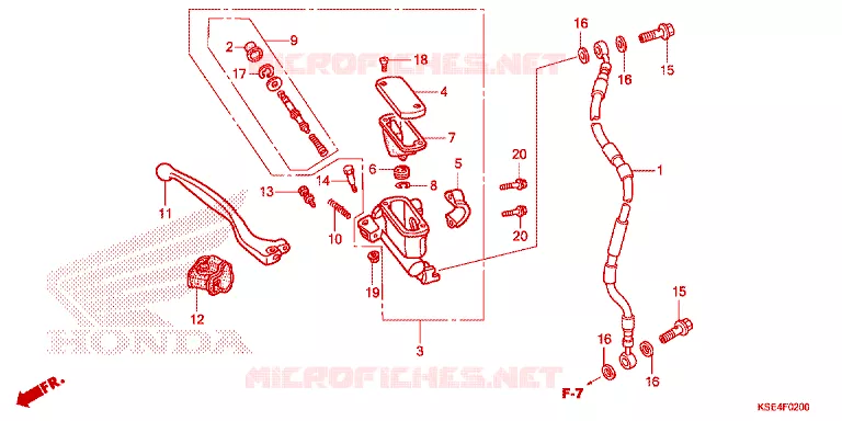 VOORREM HOOFDCILINDER Honda MOTO 150 CRF 2008  CRF150R8