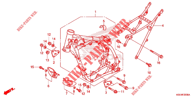 FRAME CHASSIS voor Honda CRF 150 R 2009