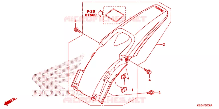 ACHTER STROOMLIJNKAP  Honda MOTO 150 CRF 2008  CRF150RB8