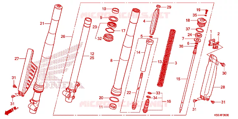 VOOR VORK/STURING STANG Honda MOTO 150 CRF 2008  CRF150RB8