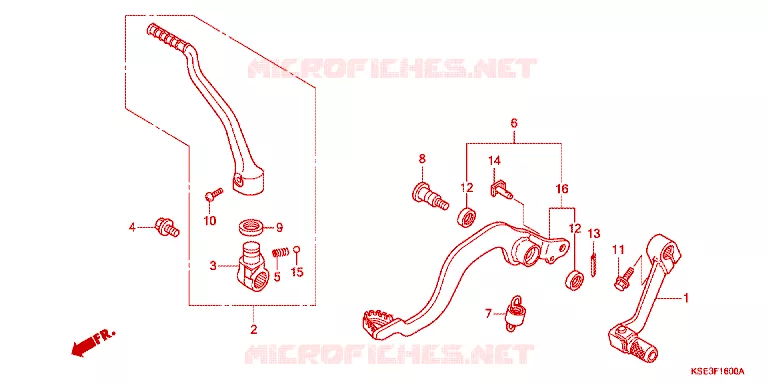 PEDAAL/KICKSTARTER ARM Honda MOTO 150 CRF 2009  CRF150R9