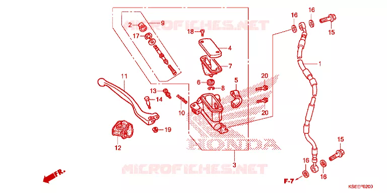 VOOR REM HOOFD CILINDER Honda MOTO 150 CRF 2014  CRF150RE