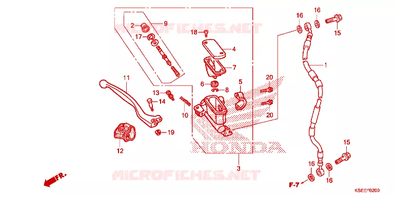 VOOR REM HOOFD CILINDER Honda MOTO 150 CRF 2014  CRF150RBE