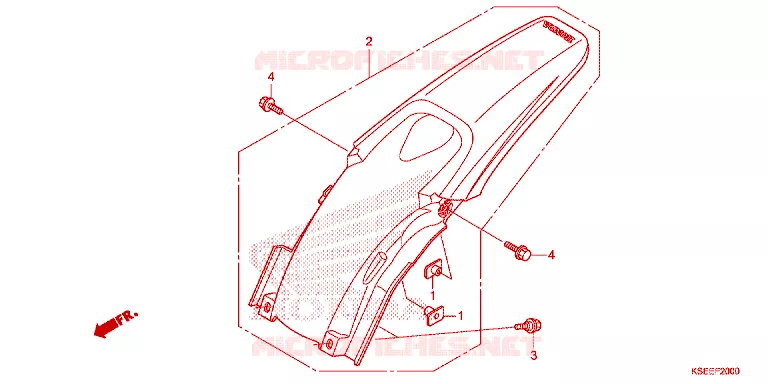ACHTER STROOMLIJNKAP  Honda MOTO 150 CRF 2013  CRF150RD