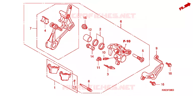 ACHTER REMKLAUW Honda MOTO 150 CRF 2012  CRF150RC