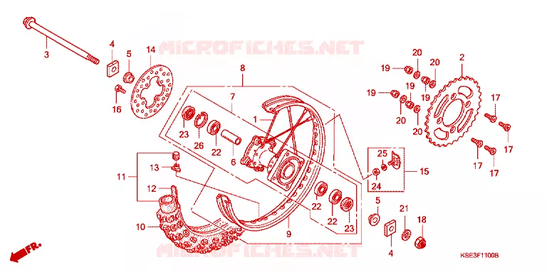 ACHTER WIEL Honda MOTO 150 CRF 2012  CRF150RC