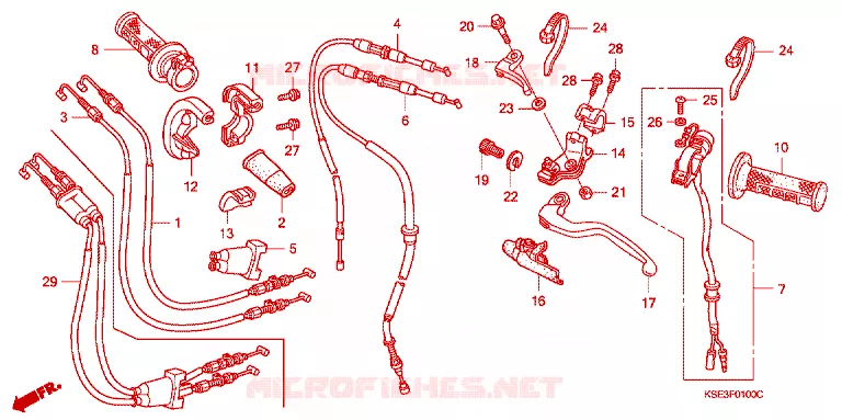 HENDEL HEFBOOM/SCHAKELAAR/KABEL(1) Honda MOTO 150 CRF 2012  CRF150RC