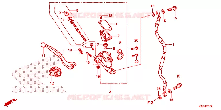 VOORREM HOOFDCILINDER Honda MOTO 150 CRF 2007  CRF150R7