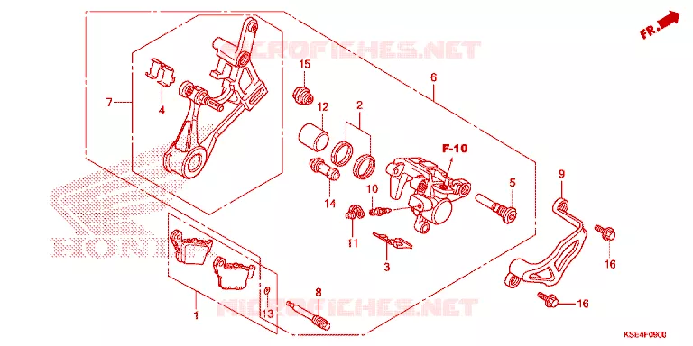 ACHTER REMKLAUW Honda MOTO 150 CRF 2007  CRF150RB7