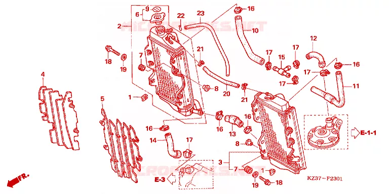 RADIATOR Honda MOTO 250 CR 2005  CR250R5