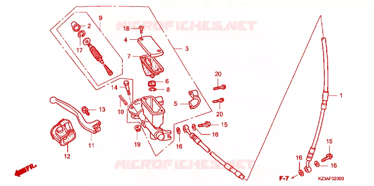 VOORREM HOOFDCILINDER Honda MOTO 250 CR 2005  CR250R5