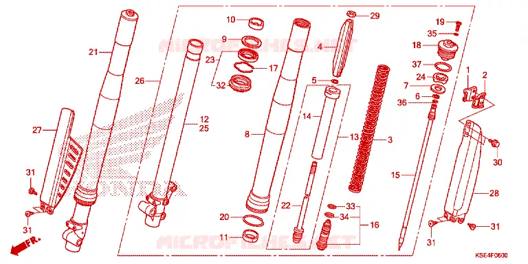 VOOR VORK/STURING STANG Honda MOTO 150 CRF 2007  CRF150RB7