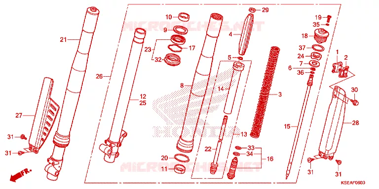VOOR VORK/STURING STANG Honda MOTO 150 CRF 2014  CRF150RBE