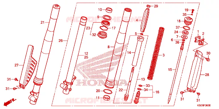 VOOR VORK/STURING STANG Honda MOTO 150 CRF 2017  CRF150RBH