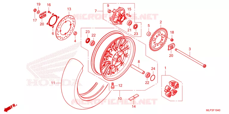ACHTER WIEL Honda MOTO 500 CL 2023  CL500AP