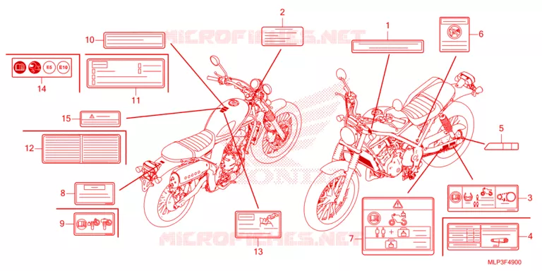 WAARSCHUWINGSLABEL Honda MOTO 500 CL 2023  CL500AP