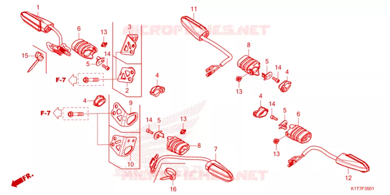 KNIPPERLICHT (SAUF CRF300LA-ED, 2ED) Honda MOTO 250 CRF 2023  CRF250LAP