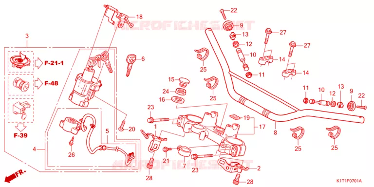 HENDEL PIJP/BOVENSTE BRUG (CRF250LRA/LRD) Honda MOTO 250 CRF 2023  CRF250LRAP