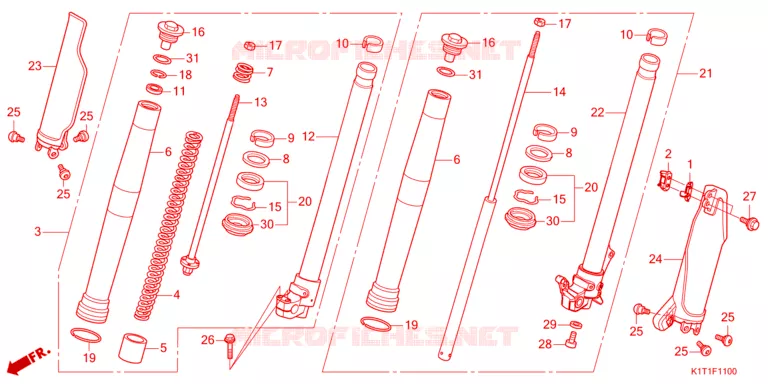 VOOR VORK/STURING STANG Honda MOTO 250 CRF 2023  CRF250LRAP