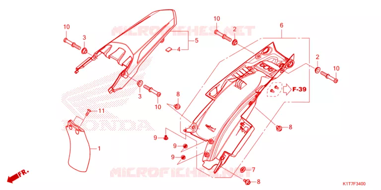 ACHTER STROOMLIJNKAP  Honda MOTO 250 CRF 2024  CRF250LRAP