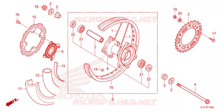 ACHTER WIEL Honda MOTO 250 CRF 2023  CRF250LRAP