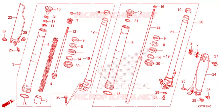 VOOR VORK/STURING STANG Honda MOTO 250 CRF 2024  CRF250LRAP