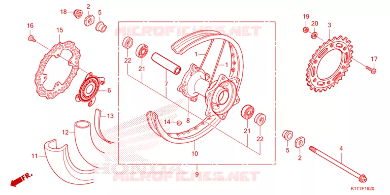 ACHTER WIEL Honda MOTO 250 CRF 2023  CRF250LRAP
