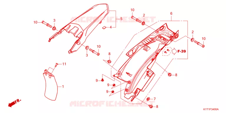 ACHTER STROOMLIJNKAP  Honda MOTO 250 CRF 2023  CRF250LRDP
