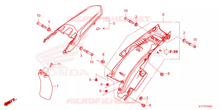 ACHTER STROOMLIJNKAP  Honda MOTO 300 CRF 2024  CRF300LAP