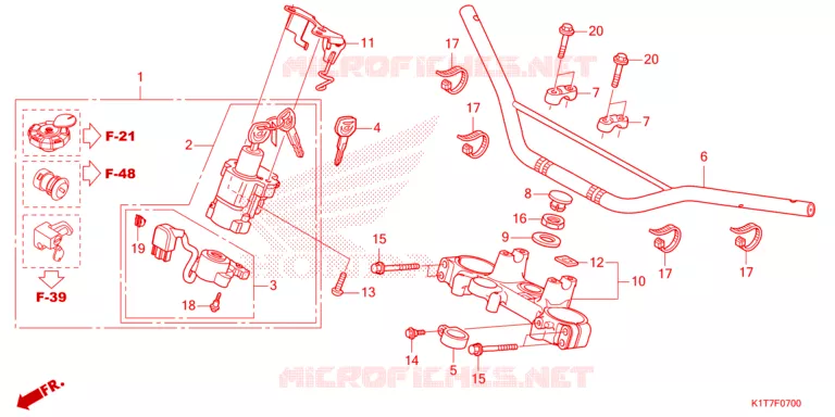 HENDEL PIJP/BOVENSTE BRUG (CRF250L/LA,CRF300L/LA) Honda MOTO 300 CRF 2023  CRF300LAP