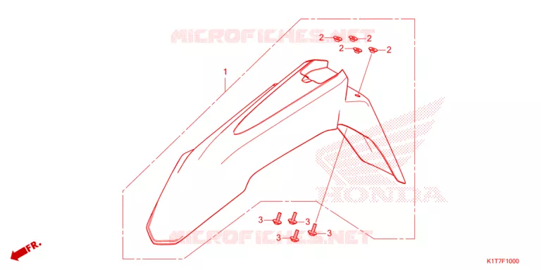 VOOR STROOMLIJNKAP/OPSTAP VLOER Honda MOTO 300 CRF 2024  CRF300LP