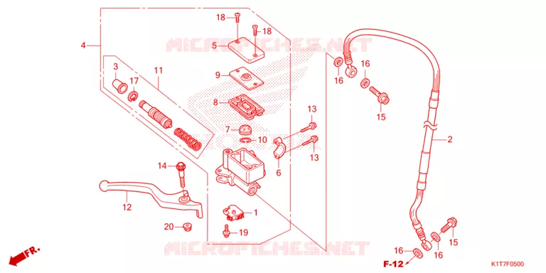 VOORREM HOOFDCILINDER (CRF250L/LR,CRF300L/LR) Honda MOTO 300 CRF 2024  CRF300LP