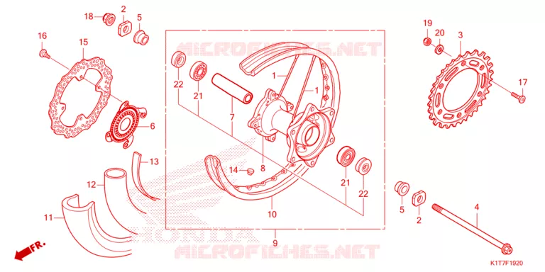 ACHTER WIEL Honda MOTO 300 CRF 2023  CRF300LRAP