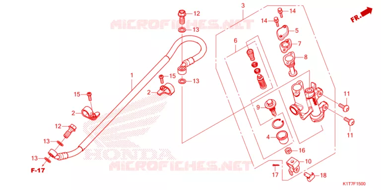 ACHTER REM HOOFD CILINDER (CRF250L/LR,CRF300L/LR) Honda MOTO 300 CRF 2024  CRF300LRP