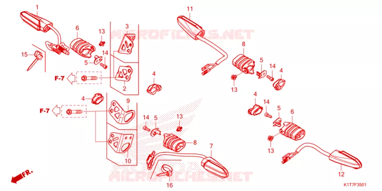 KNIPPERLICHT (SAUF CRF300LA-ED, 2ED) Honda MOTO 300 CRF 2024  CRF300LRP