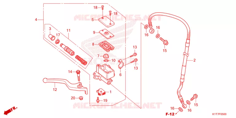 VOORREM HOOFDCILINDER (CRF250L/LR,CRF300L/LR) Honda MOTO 300 CRF 2024  CRF300LRP