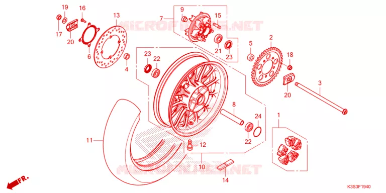 ACHTER WIEL Honda MOTO 250 CL 2023  CL250AP