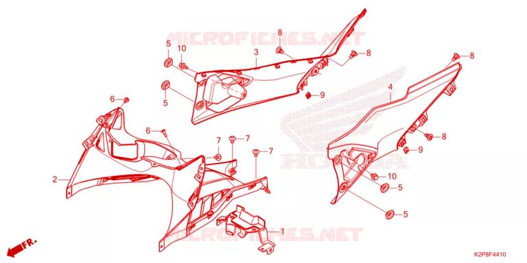 HOOFD PIJP AFDEKKING/ BEENSCHILD(2) Honda MOTO 150 RS 2023  FS150FAP_MA