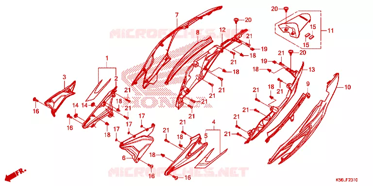 CHASSIS AFDEKKING (FS150FL/M,FS150FAL/M) Honda SCOOTER 150 WINNER 2019  FS150FAL_V