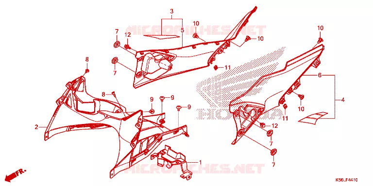 HOOFD PIJP AFDEKKING/ BEENSCHILD (FS150FL/M,FS150FAL/M) Honda SCOOTER 150 WINNER 2020  FS150FAL_V