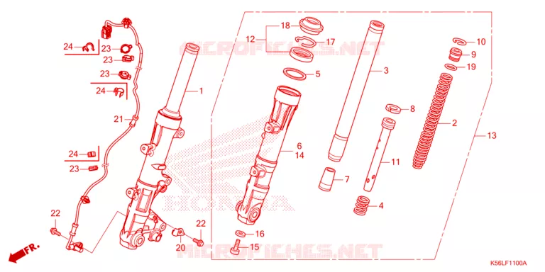 VOOR VORK/STURING STANG Honda SCOOTER 150 WINNER 2020  FS150FAL_V