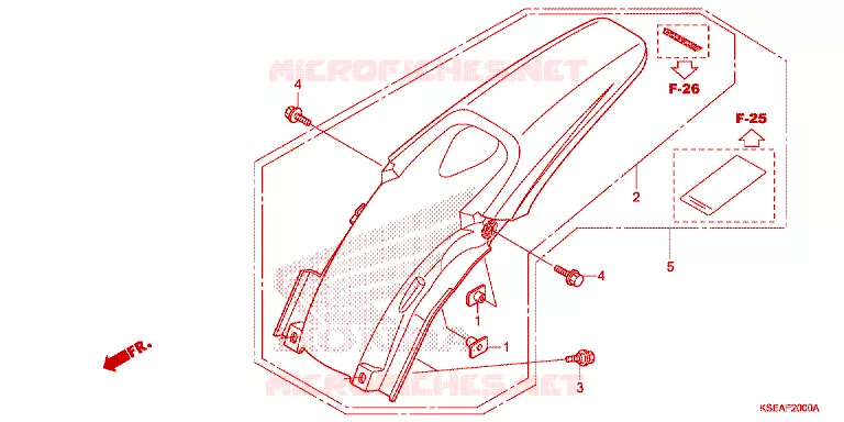 ACHTER STROOMLIJNKAP  Honda MOTO 150 CRF 2014  CRF150RBE