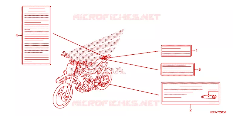 WAARSCHUWINGSLABEL Honda MOTO 150 CRF 2015  CRF150RBF