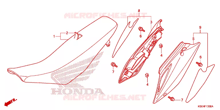 ZITTING/ZIJ-AFDEKKING Honda MOTO 150 CRF 2012  CRF150RC